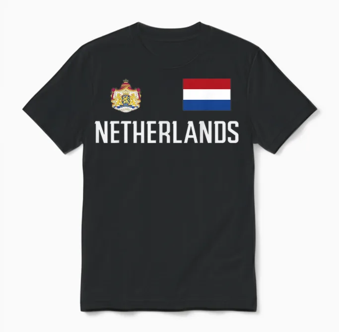 Netherlands Nederland Holland Dutch Men Women Unisex T-Shirt in Black