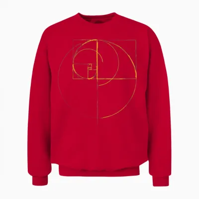Fibonacci Golden Ratio Circle Unisex Sweatshirt - Red