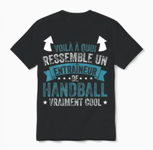 Funny Coach a Handball Coach Really Cool T-Shirt, Black, S Unisex T-Shirt in Black