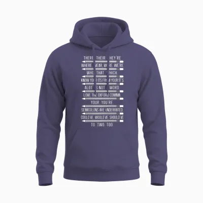 Funny Grammar Police Grammar Nazy English Teacher Unisex Hoodie - Heather Sport Dark Navy