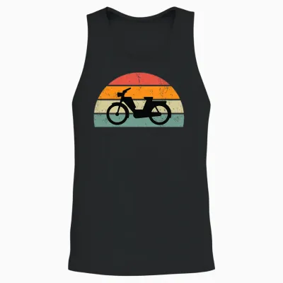 Mobylette Homme Humour Motobécane Idée Cadeau Drôle Vintage T-Shirt Haut De Gamme Unisex Tank Top - Black