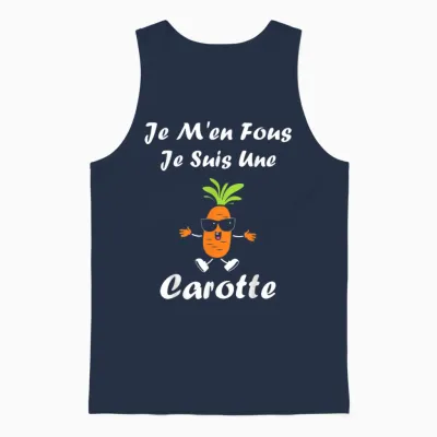 Funny Carrots Funny Je M'en Fous Je Suis Une Carrot T-Shirt, Black, S Unisex Tank Top - Navy