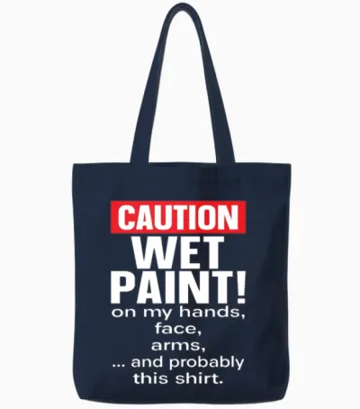 Painter Painting Funny Tote Bags - Navy