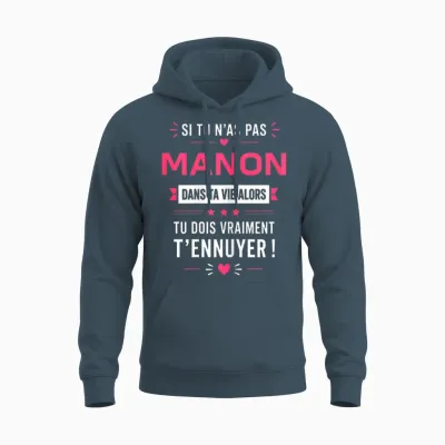 Si Tu N'as Pas De Manon Blague Prénom Humour Manon Unisex Hoodie - Dark Heather
