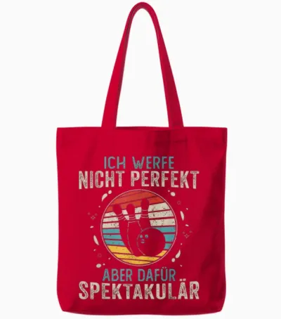 Bowling Geschenke Damen Herren Bowling Sprüche Retro Bowling Tote Bags - Red