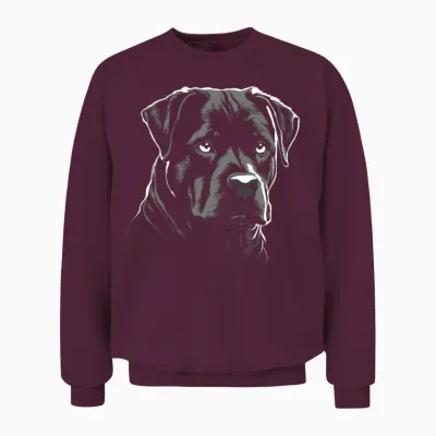 Cute Rottweiler Silhouette Unisex Sweatshirt - Maroon