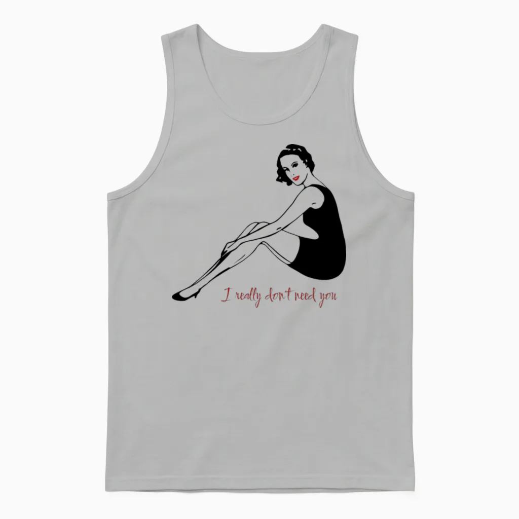 Pin Up Girl Retro Unisex Tank Top in Ash