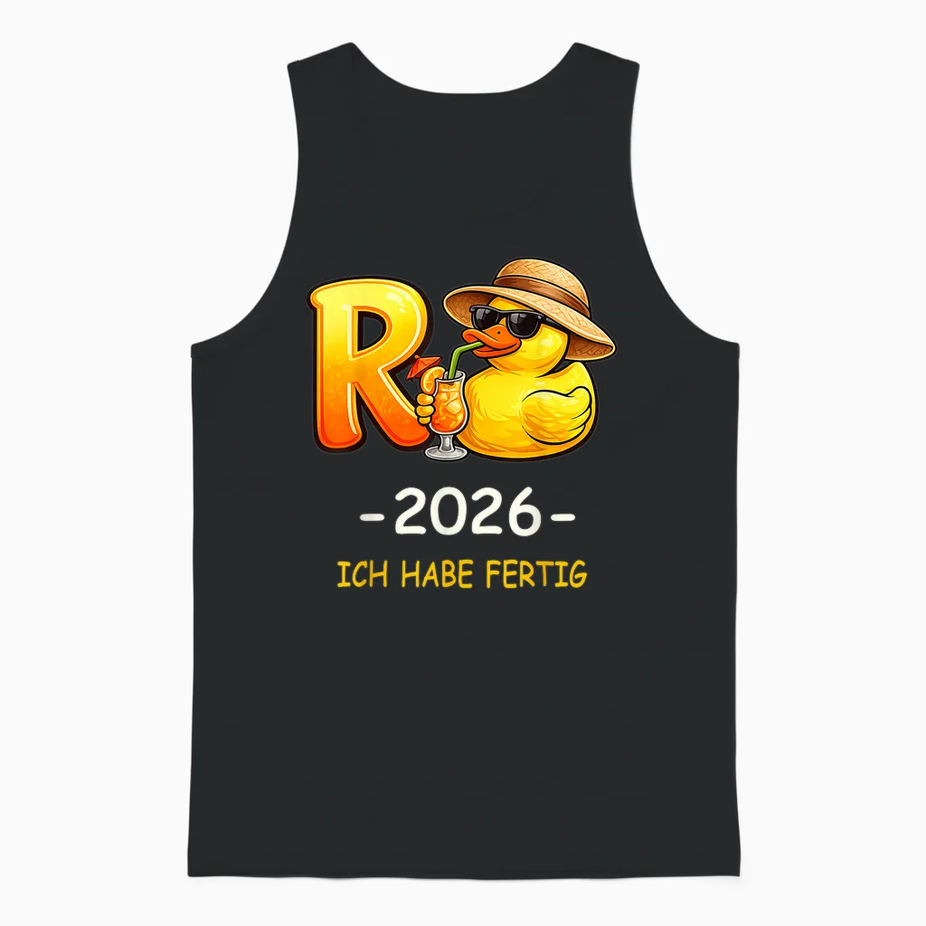 Rentner 2026 Ente Ich Habe Fertig Ruhestand Rentnerin Unisex Tank Top in Black