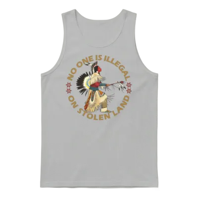 No One Is Illegal on Stolen Land Unisex Tank Top - Ash
