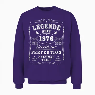 1976 Birthday Man 50th Decoration Funny 50s 50th Birthday Unisex Sweatshirt - Purple