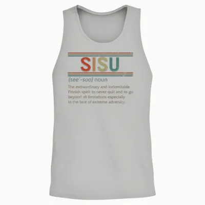 Sisu Noun Shirt, Sisu Definition T-Shirt, Finnish Unisex Tank Top - Ash