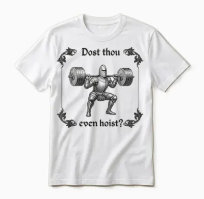 Dost Thou Even Hoist Funny Meme Lifter Training Gym Unisex T-Shirt - White
