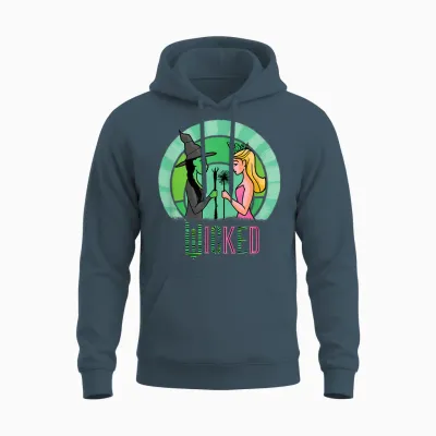 Wicked Glinda & Elphaba Sketched Unisex Hoodie - Dark Heather