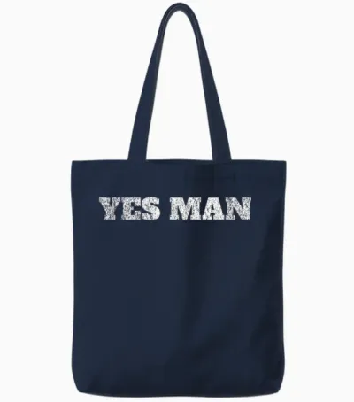 Yes Man Sarcastic Anticonsumérisme Texte Minimaliste Uniquement Tote Bags - Navy