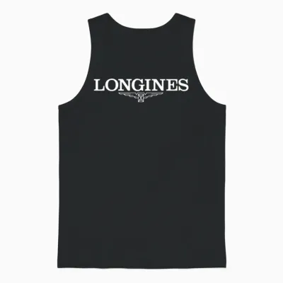 Longines Logo Swiss Watch Unisex Tank Top - Black