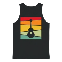 Guitar Retro Unisex Tank Top - Black – 1