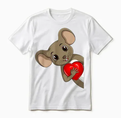 Maus Damen Kinder Mädchen Mäuse Unisex T-Shirt - White