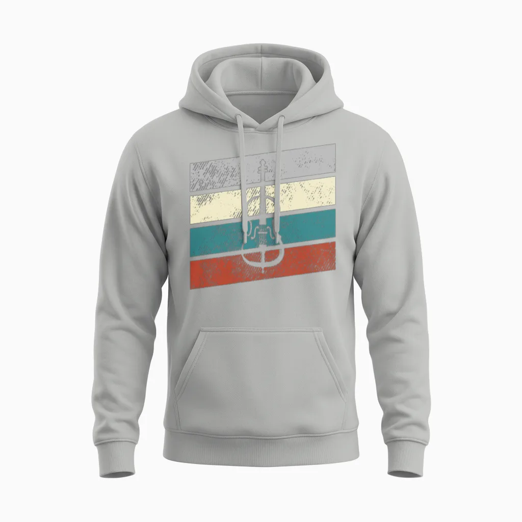 Violin Retro Unisex Hoodie in Ash