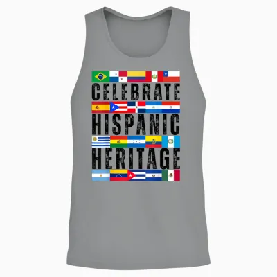 Hispanic Countries Flags Celebrate Hispanic Heritage Month Unisex Tank Top - Sport Grey