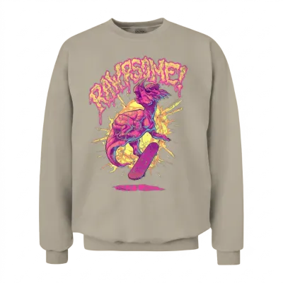 Rawrsome Dino Unisex Sweatshirt - Sand