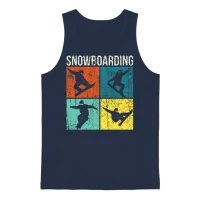 Retro Snowboard and Snowboarding Unisex Tank Top - Navy – 1