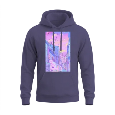Vaporwave Aesthetic Unisex Hoodie - Heather Sport Dark Navy