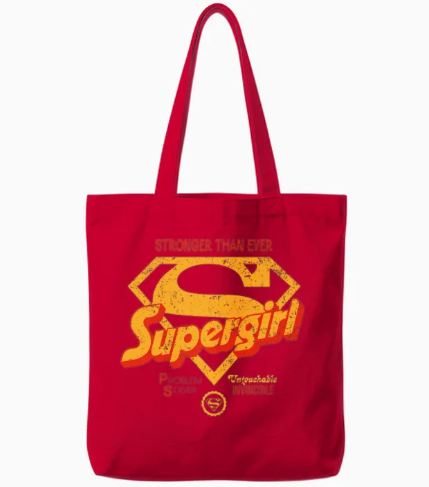 Dc Comics Supergirl Stronger Than Ever Tote Bags in Red