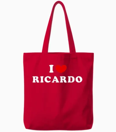 I Love Ricardo, J'aime Ricardo T-Shirt, Black, S Tote Bags - Red
