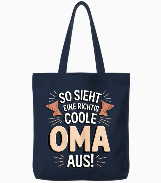 So Sieht Eine Richtig Coole Oma Großmutter Aus Tote Bags in Navy