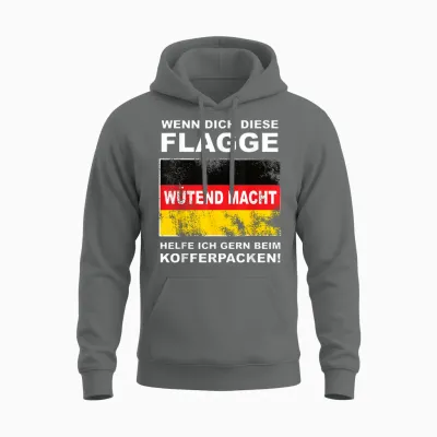 T-Shirt with German Flag "wenn Dich Die Deutschland Fahangend Macht Macht Unisex Hoodie - Graphite Heather