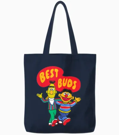 Sesame Street - Ernie Bert Best Buds Tote Bags - Navy