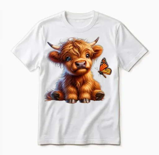 Cow, Highland Cow, Cow Costume, Highland Cow T-Shirt, Black Unisex T-Shirt - White