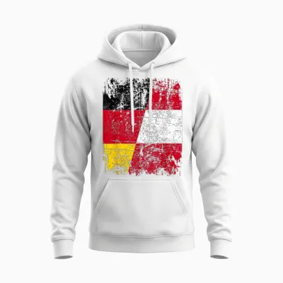 österreich Deutschland Flagge | Damen Herren Kinder Austria Unisex Hoodie - White