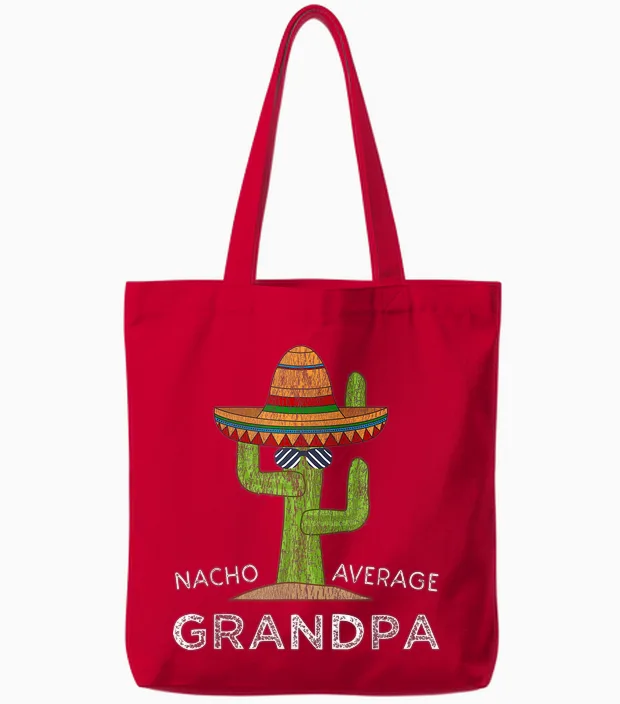 Fun Hilarious Grandpa Joke Humor | Funny Saying Grandpa Tote Bags in Red