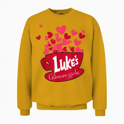 Gilmore Girls Luke's Cup Valentine Unisex Sweatshirt - Gold