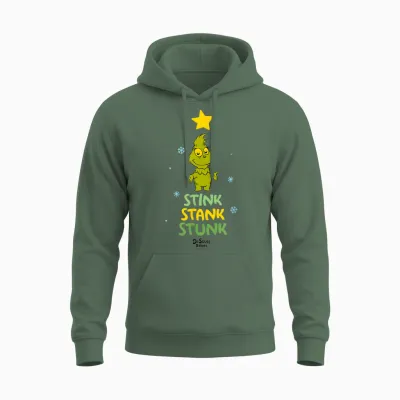 Dr.seuss Baby Grinch Stink Stank Stunk Officially Licensed Unisex Hoodie - Military Green