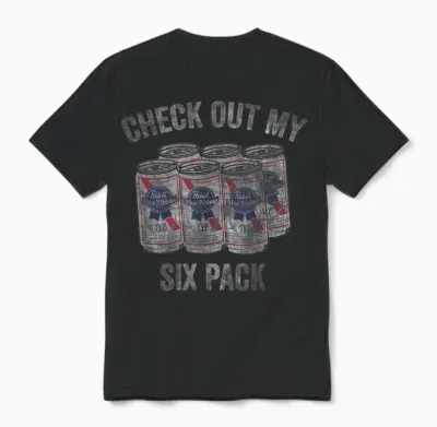 Pabst Check Out My Six Pack Unisex T-Shirt - Black