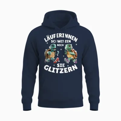 Laufen Joggen Lustig Läuferin Spruch Schildkröten Fitness Unisex Hoodie - Navy
