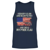 I Identify as an American Patriot Unisex Tank Top - Navy – 2