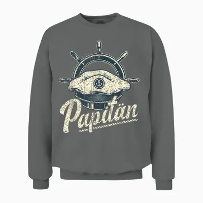 Vatertag, Papa Der Seemann, Nautisch, Vintage, Papitän Unisex Sweatshirt - Graphite Heather
