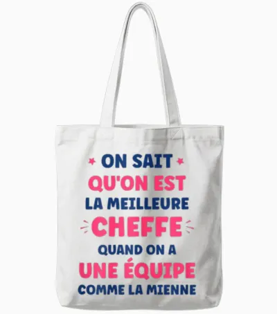 Super Cheffe équipe on Sait Qu'on Est La Meilleure Cheffe Tote Bags - White
