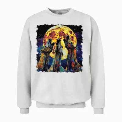 Appaloosa Horse Howling Moon Unisex Sweatshirt - White