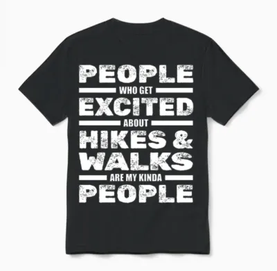 Hiking Trails Outdoor Hike Hiker Unisex T-Shirt - Black