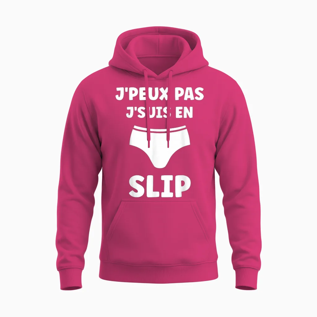 Humour Briefs Man Funny Panties Je Peux Pas Je Suis En Slip Unisex Hoodie in Heliconia