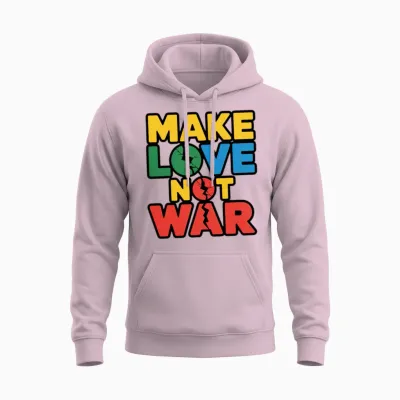 Make Love Not War Unisex Hoodie - Light Pink