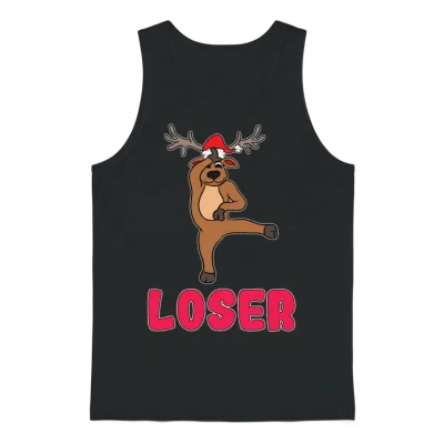 Reindeer Loser Dance Battle Royal Christmas Gift Unisex Tank Top - Black