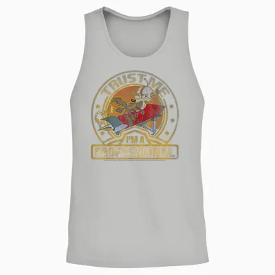 Looney Tunes Wile E. Coyote Trust Me I'm a Professional Short Sleeve Unisex Tank Top - Ash