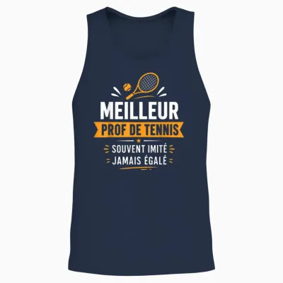 Sport Humor Profession Teacher Best Tennis Teacher Unisex Tank Top - Navy