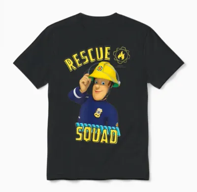 Feuerwehrmann Sam Rescue Squad Unisex T-Shirt - Black