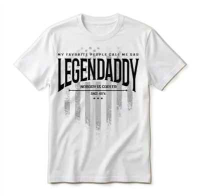 Legendaddy Nobody Is Cooler Since 1974 Unisex T-Shirt - White